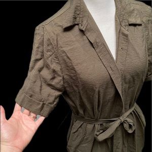 Ann Taylor shirt dress, button up dress, shirtdress, midi dress